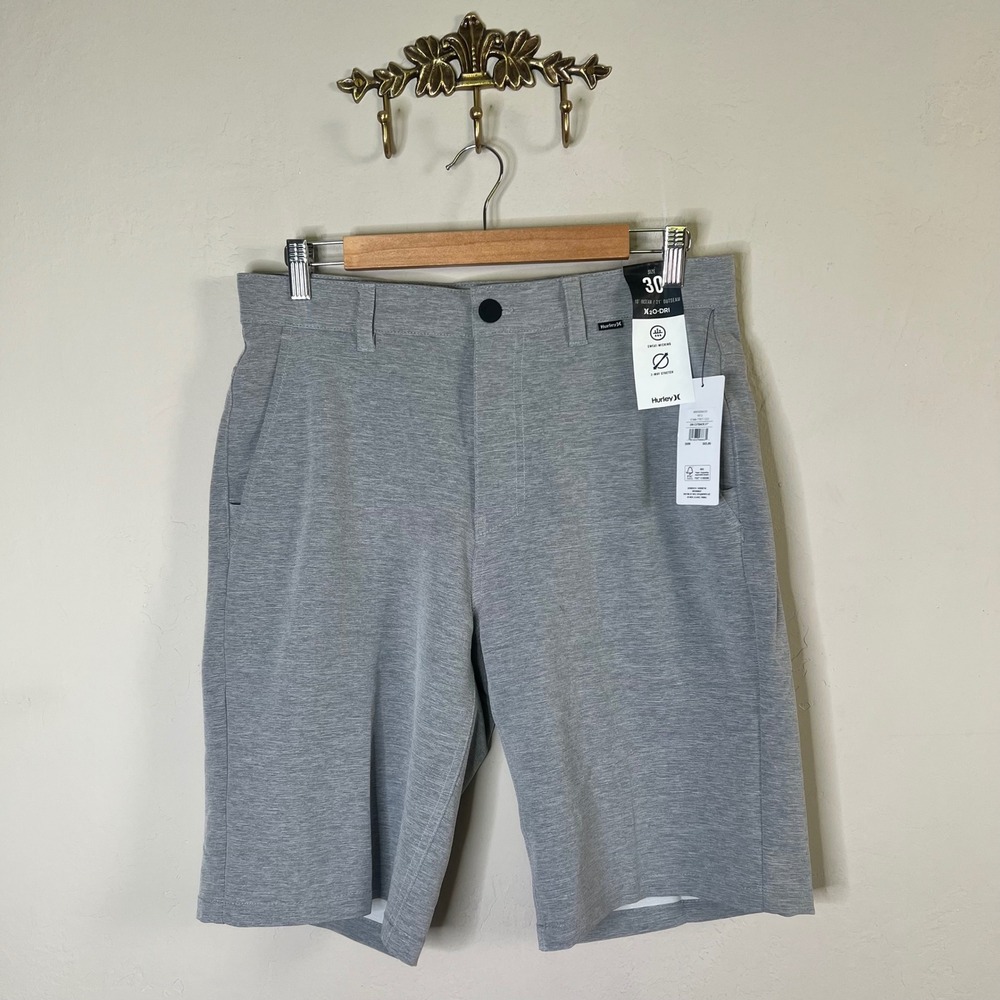 Hurley Shorts Dri Cutback 21 Mens Size 30 Gray H2O-Dri Sweat Wicking Stretch NEW